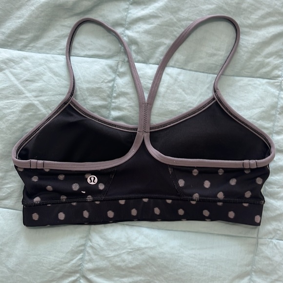 Lululemon sports bra 6 black with grey polka dots - Picture 2 of 3